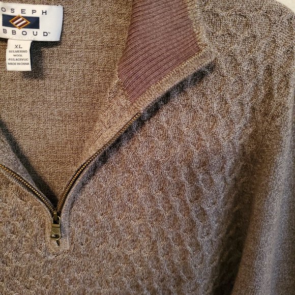 Joseph Abboud  Wool blend Mock neck long sleeve zip up sweeter Size XL. - Picture 7 of 12